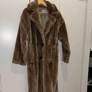 Brown faux fur